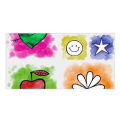 A Set Of Watercolour Icons Satin Shawl by Amaryn4rt