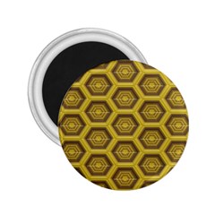 Golden 3d Hexagon Background 2 25  Magnets by Amaryn4rt