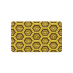 Golden 3d Hexagon Background Magnet (name Card) by Amaryn4rt