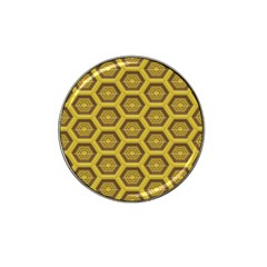 Golden 3d Hexagon Background Hat Clip Ball Marker (4 Pack) by Amaryn4rt