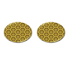 Golden 3d Hexagon Background Cufflinks (oval) by Amaryn4rt