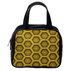 Golden 3d Hexagon Background Classic Handbags (one Side) by Amaryn4rt