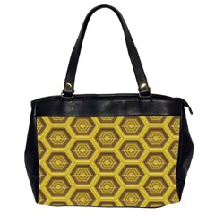 Golden 3d Hexagon Background Office Handbags (2 Sides)  by Amaryn4rt