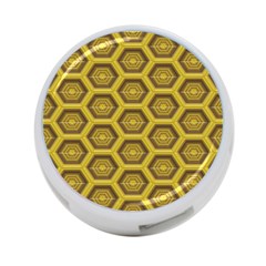 Golden 3d Hexagon Background 4-port Usb Hub (one Side) by Amaryn4rt