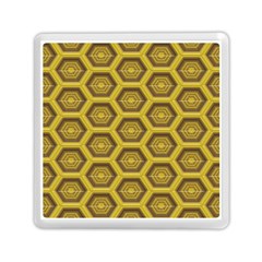 Golden 3d Hexagon Background Memory Card Reader (square)  by Amaryn4rt