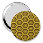 Golden 3d Hexagon Background 3  Handbag Mirrors Front