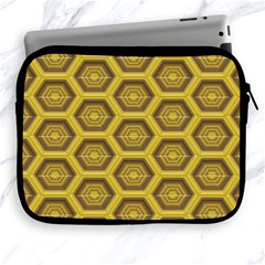 Golden 3d Hexagon Background Apple Ipad 2/3/4 Zipper Cases by Amaryn4rt