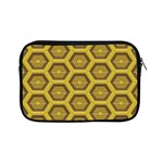 Golden 3d Hexagon Background Apple iPad Mini Zipper Cases Front