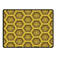 Golden 3d Hexagon Background Double Sided Fleece Blanket (small)  by Amaryn4rt