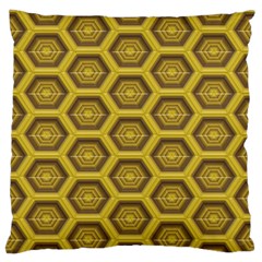 Golden 3d Hexagon Background Standard Flano Cushion Case (two Sides) by Amaryn4rt