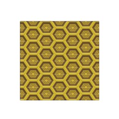 Golden 3d Hexagon Background Satin Bandana Scarf