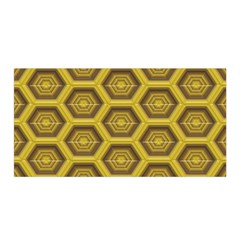 Golden 3d Hexagon Background Satin Wrap by Amaryn4rt