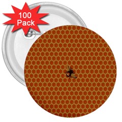 The Lonely Bee 3  Buttons (100 Pack)  by Amaryn4rt