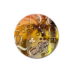 Symbols On Gradient Background Embossed Magnet 3  (Round)