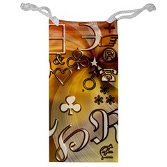 Symbols On Gradient Background Embossed Jewelry Bag