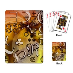 Symbols On Gradient Background Embossed Playing Card