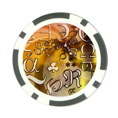 Symbols On Gradient Background Embossed Poker Chip Card Guard