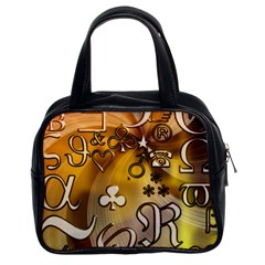 Symbols On Gradient Background Embossed Classic Handbags (2 Sides)