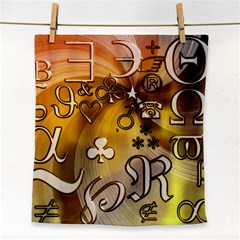 Symbols On Gradient Background Embossed Face Towel