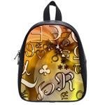 Symbols On Gradient Background Embossed School Bags (Small)  Front