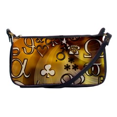 Symbols On Gradient Background Embossed Shoulder Clutch Bags by Amaryn4rt