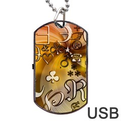 Symbols On Gradient Background Embossed Dog Tag Usb Flash (one Side) by Amaryn4rt