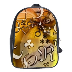 Symbols On Gradient Background Embossed School Bags (XL) 