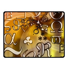 Symbols On Gradient Background Embossed Double Sided Fleece Blanket (Small) 