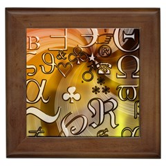 Symbols On Gradient Background Embossed Framed Tiles by Amaryn4rt