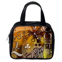 Symbols On Gradient Background Embossed Classic Handbags (one Side) by Amaryn4rt