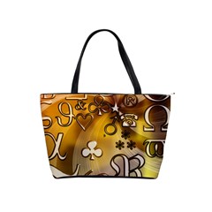 Symbols On Gradient Background Embossed Shoulder Handbags by Amaryn4rt