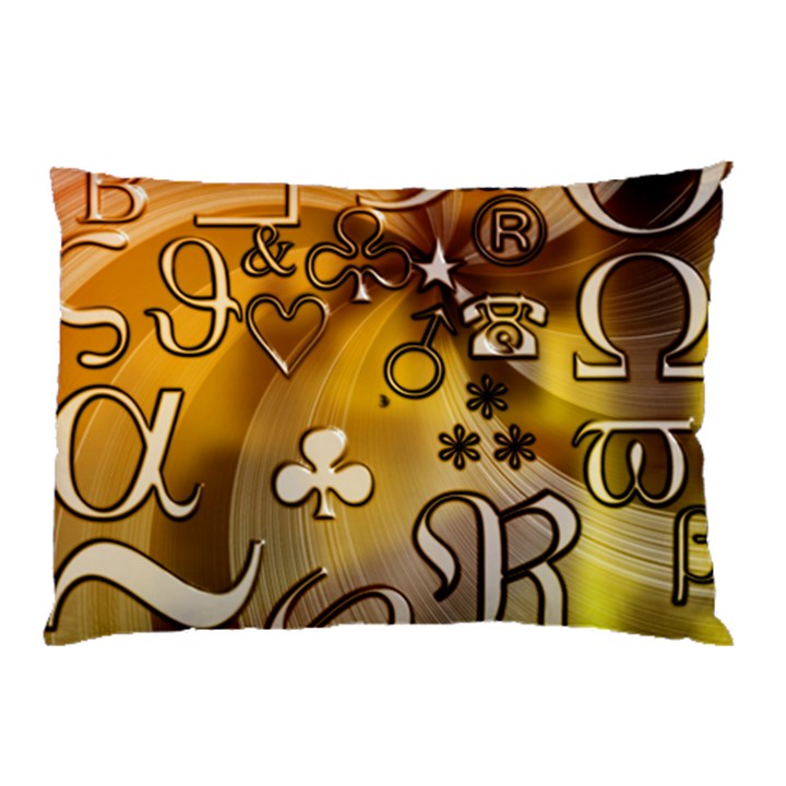 Symbols On Gradient Background Embossed Pillow Case (Two Sides)