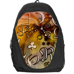 Symbols On Gradient Background Embossed Backpack Bag by Amaryn4rt