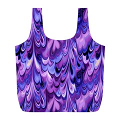 Purple Marble  Full Print Recycle Bags (l)  by KirstenStar