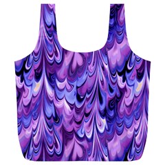 Purple Marble  Full Print Recycle Bags (l)  by KirstenStar