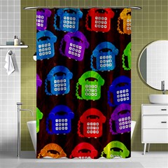 Grunge Telephone Background Pattern Shower Curtain 48  X 72  (small) 