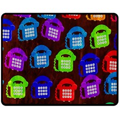 Grunge Telephone Background Pattern Double Sided Fleece Blanket (medium) 