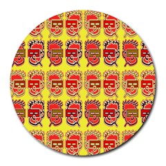 Funny Faces Round Mousepads by Amaryn4rt