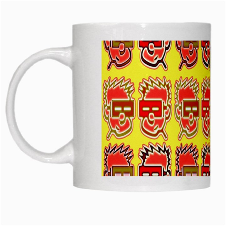 Funny Faces White Mugs