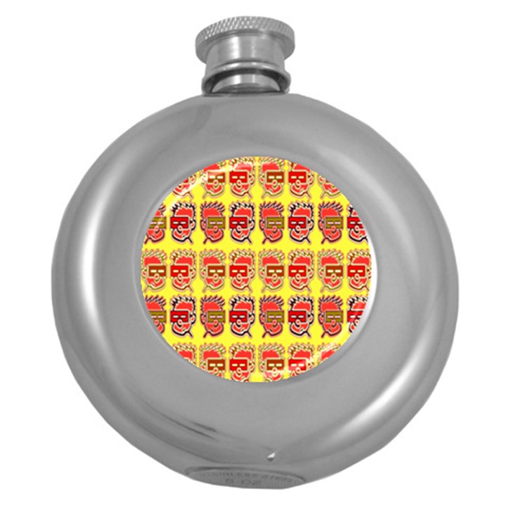 Funny Faces Round Hip Flask (5 oz)