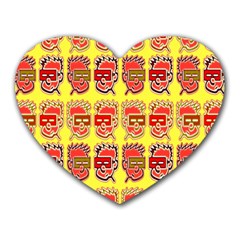 Funny Faces Heart Mousepads by Amaryn4rt