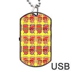 Funny Faces Dog Tag Usb Flash (two Sides) by Amaryn4rt