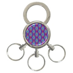 Red Blue Bee Hive Pattern 3-ring Key Chains by Amaryn4rt