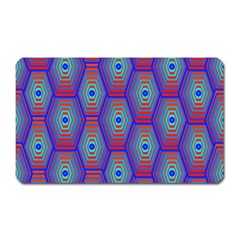 Red Blue Bee Hive Pattern Magnet (rectangular) by Amaryn4rt