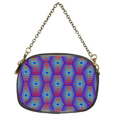 Red Blue Bee Hive Pattern Chain Purses (one Side)  by Amaryn4rt