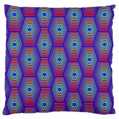 Red Blue Bee Hive Pattern Large Cushion Case (one Side) by Amaryn4rt