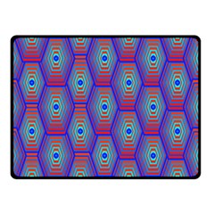 Red Blue Bee Hive Pattern Double Sided Fleece Blanket (small) 