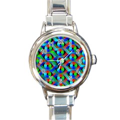 Bee Hive Color Disks Round Italian Charm Watch by Amaryn4rt