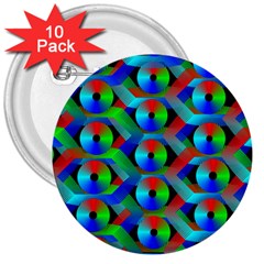 Bee Hive Color Disks 3  Buttons (10 Pack)  by Amaryn4rt