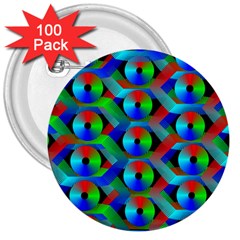 Bee Hive Color Disks 3  Buttons (100 Pack)  by Amaryn4rt